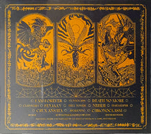 Cargar imagen en el visor de la galería, Album cover with three artistic illustrations and text on a dark background