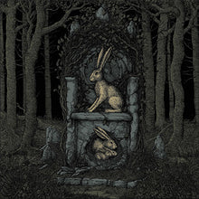 Cargar imagen en el visor de la galería, Illustration of two rabbits in a stone archway within a forest setting