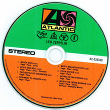 Load image into Gallery viewer, CD label with Atlantic Records logo and Led Zeppelin tracklist