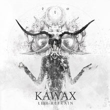 Load image into Gallery viewer, Album cover art for 'Kawax' by Lili Refrain featuring a monochrome illustration of a figure with horns and abstract designs.