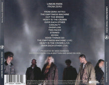 Load image into Gallery viewer, Back cover of a Linkin Park album with tracklist and blurred band members.