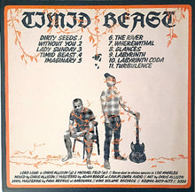 Charger l'image dans la galerie, Album cover for 'Timid Beast' with two people and a guitar, featuring a list of track titles.