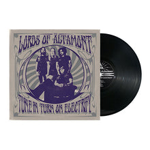 Cargar imagen en el visor de la galería, Vinyl record with cover featuring 'Lords of Altamont' on a white background