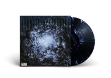 Cargar imagen en el visor de la galería, A vinyl record titled 'Lost Baron - Dark Messiah' with a transparent blue and black smoke cover, featuring a die-hard edition sticker and the band's logo.
