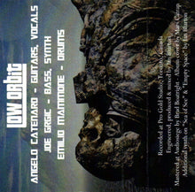 Load image into Gallery viewer, Album cover with rock face and band member credits on a blue and black background