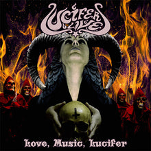 Load image into Gallery viewer, Album cover with a central figure holding a skull, surrounded by hooded figures against a fiery background.
