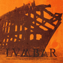 Load image into Gallery viewer, Album cover with ship silhouette and text on an orange background
