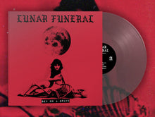 Charger l'image dans la galerie, Vinyl record with 'Lunar Funeral' album cover featuring a red background and moon imagery.