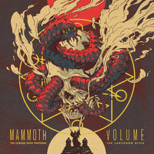 Cargar imagen en el visor de la galería, Album cover art for Mammoth Volume featuring a stylized illustration of a creature with a skull for a head, surrounded by a mystical or occult-themed symbolism, with the band's name and album title 'The Cursed Who Perform The Larvagod Rites'.