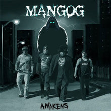 Load image into Gallery viewer, Album cover with four individuals and a hooded figure, featuring the text &#39;Mangog&#39; and &#39;Awakens&#39;.