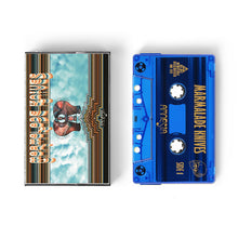 Load image into Gallery viewer, Cassette tape with colorful cover and blue tape on a white background