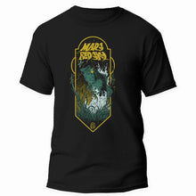 Cargar imagen en el visor de la galería, Black t-shirt with a graphic design featuring a bear and text on a white background