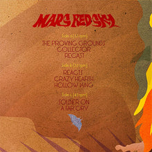 Load image into Gallery viewer, Album cover art for Mars Red Sky, featuring a textured brown background with red stylized logo text at the top, tracklist text in the center, and abstract orange, yellow, and green graphic shapes along the right and bottom edges.