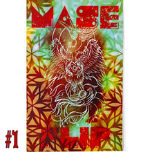 Load image into Gallery viewer, Magazine cover with a dragon illustration and colorful abstract patterns, featuring the brand 'Mase'.