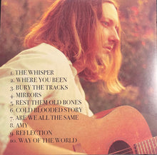 Charger l'image dans la galerie, Album cover with a person holding a guitar and tracklist on a blurred natural background