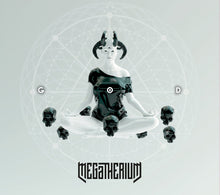 Load image into Gallery viewer, Album cover with a person in a meditative pose surrounded by skulls and geometric symbols, featuring the text 'MEGATHERIUM'.