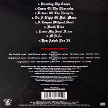 Charger l&#39;image dans la galerie, Album tracklist with band members and producer on a black background