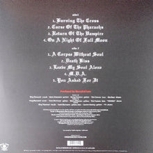 Load image into Gallery viewer, Album tracklist on a dark gray background