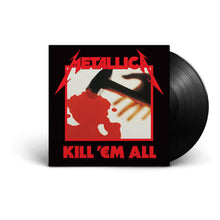 Cargar imagen en el visor de la galería, Vinyl record with 'Metallica Kill 'Em All' cover on a white background