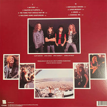Cargar imagen en el visor de la galería, Album cover with band members and tracklist on a red background