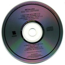 Cargar imagen en el visor de la galería, Metallica 'Ride the Lightning' CD with tracklist on a white background