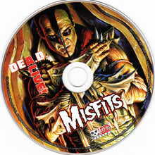 Load image into Gallery viewer, CD cover with a stylized illustration of a character and text 'DEA D. LIVE! MISFITS' on a white background