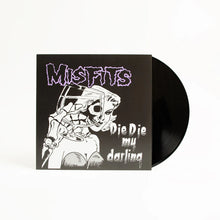 Load image into Gallery viewer, Vinyl record with 'Misfits' album cover featuring a skeleton and text on a white background