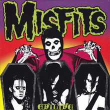 Load image into Gallery viewer, Album cover for 'Misfits' with a skeleton face and portraits of band members.