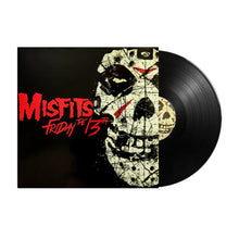Charger l'image dans la galerie, Vinyl record with 'Misfits Friday the 13th' design on a black background