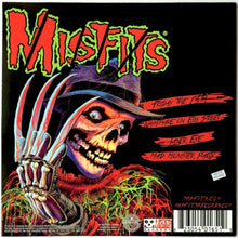 Charger l'image dans la galerie, Album cover for 'Misfits' with skeleton holding a knife and colorful text on a black background