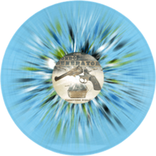 Load image into Gallery viewer, Circular object with a blue background and central design featuring text and graphics.