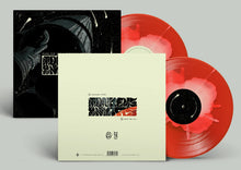 Load image into Gallery viewer, Vinyl record with red disc and black and white cover on a gray background