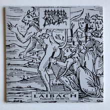 Cargar imagen en el visor de la galería, Album cover with black and white illustration of a creature and people, featuring the band 'Laibach'.