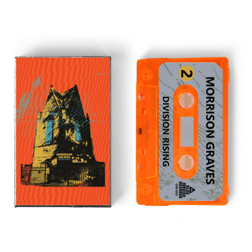 Cassette tape with orange and black design featuring 'Morrison Graves' on a white background