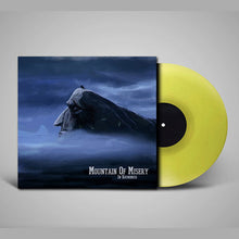 Load image into Gallery viewer, Vinyl record with a dark cover featuring a person and the title 'Mountain Of Misery' on a gray background.