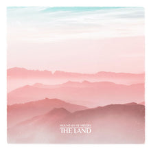Charger l'image dans la galerie, A vinyl record cover with a pink and blue gradient background featuring mountain ranges and the text 'Mountain of Misery - The Land'.