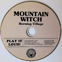 Charger l'image dans la galerie, CD label for 'Burning Village' by Mountain Witch on a beige background