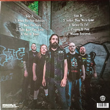 Charger l&#39;image dans la galerie, Album cover with band members and tracklist on a textured background