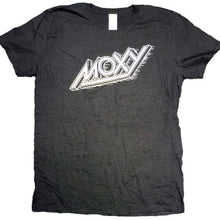 Load image into Gallery viewer, Black t-shirt with &#39;MOXY&#39; logo on a white background