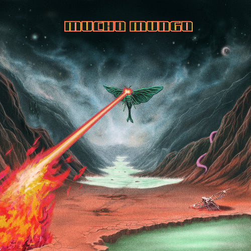 Album cover with a dragon-like creature发射ing fire and light, set against a cosmic landscape.