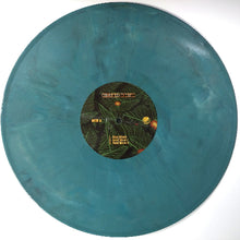 Load image into Gallery viewer, Teal vinyl record with a label in the center on a white background