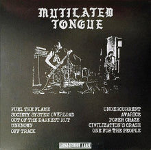 Charger l'image dans la galerie, Album cover for 'Mutilated Tongue' with black and white illustration of musicians on stage.
