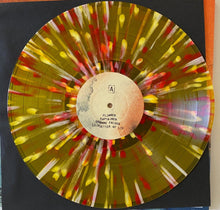 Load image into Gallery viewer, Vinyl record with a colorful splatter design on a black background