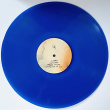 Load image into Gallery viewer, Blue vinyl record with a label on a white background