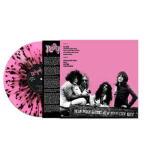 Charger l&#39;image dans la galerie, Vinyl record with pink and black splatter design and cover featuring four band members.
