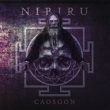 Charger l&#39;image dans la galerie, Album cover with a person holding a skull and the title &#39;Nibiru Caosgon&#39; on a dark background.