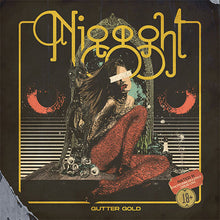 Load image into Gallery viewer, Album cover with artistic design and text, featuring a person in a chair and decorative elements.