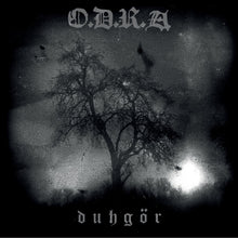 Load image into Gallery viewer, Album cover with a dark tree silhouette, moon, and birds under a cloudy sky, featuring the text 'O.D.R.A' and 'duhgör'.