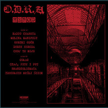 Charger l'image dans la galerie, Album cover with red text and black and red illustration of a hallway.