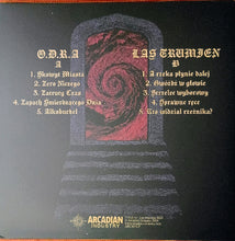 Charger l'image dans la galerie, Vinyl record cover with text and a red spiral design on a black background